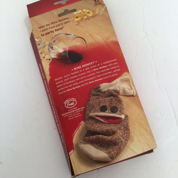 Genuine Fred WINE MONKEY Sock Monkey Bottle Caddy NWT - Picture 11 of 12